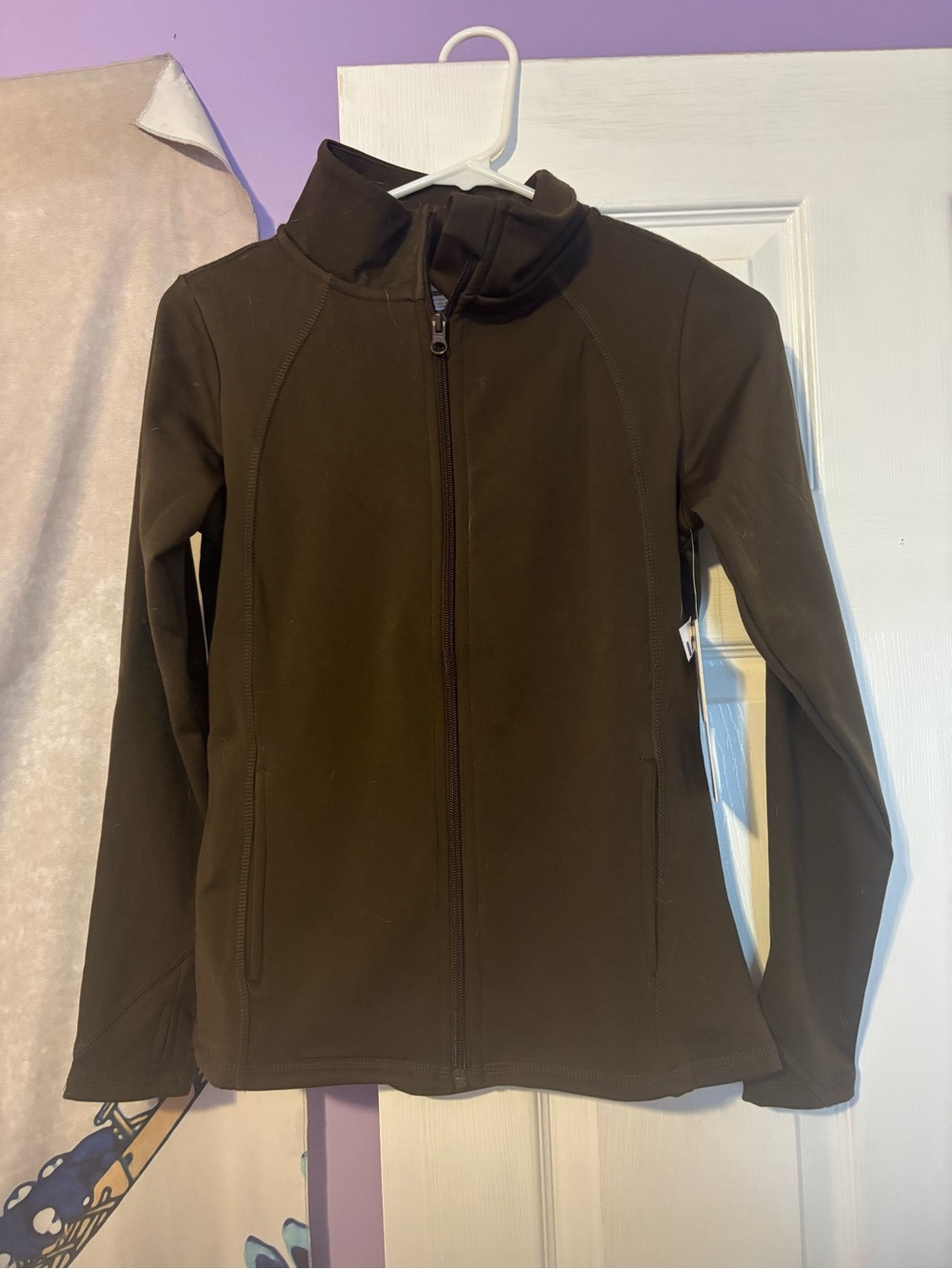 Laundry By Shelli Segal Dark Brown Zip-Front Utility Jacket